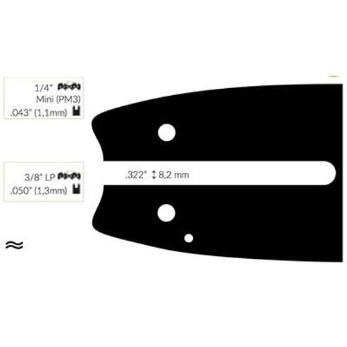 Guide Chaine Tronçonneuse Metabo 40cm 3/8" Lp .050 (1,3mm).