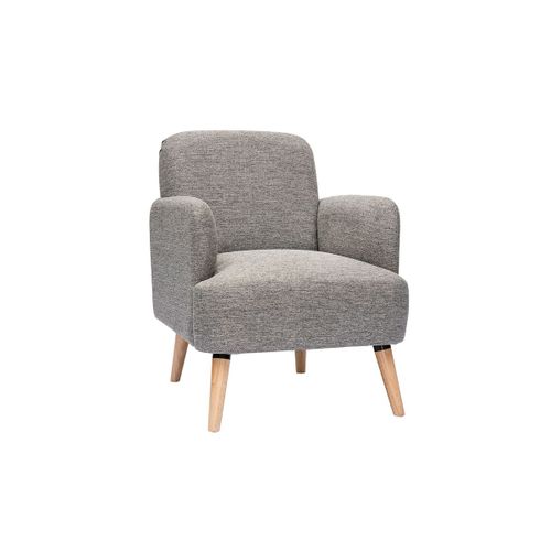 Fauteuil Scandinave Gris Clair Et Bois Clair Isko