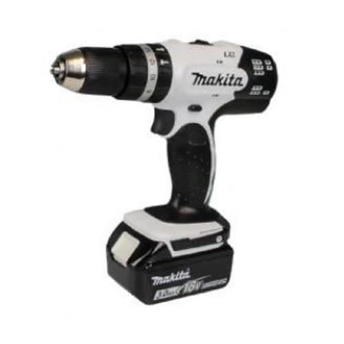 Makita Perceuse-visseuse à percussion sans fil LXT blanc + 2x18V 3,0Ah batteries + chargeur DC18RC (DHP453RFEW)