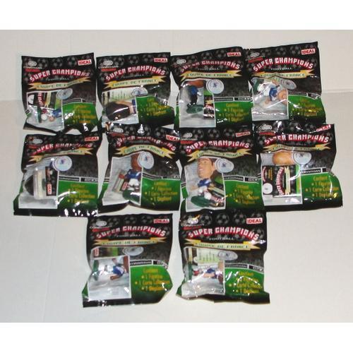 Figurine Football Equipe De France 1998 - Lot De 10 Mini Super Champions Caricatures Corinthian Ideal + Carte