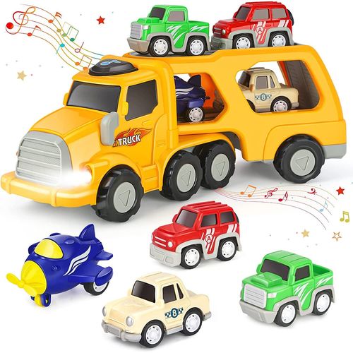Jouet De Camion Pour Enfant, 5 En 1 Camion Jouet Avec Sons Et Lumières Cadeau De Noël Voiture Jouet Pour 2 3 4 Ans Garcon Filles Enfants