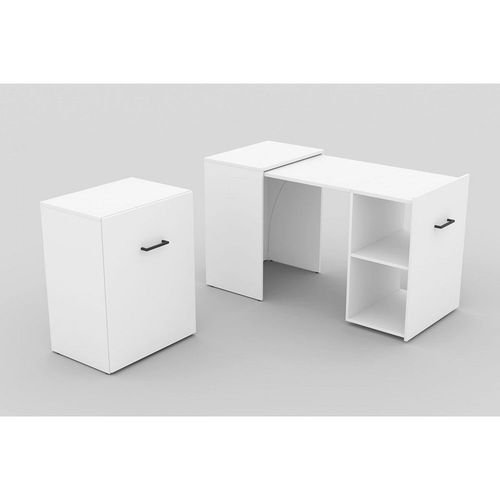 Bureau Pliable Spécial Petite Espace Collection Flip Coloris Blanc.