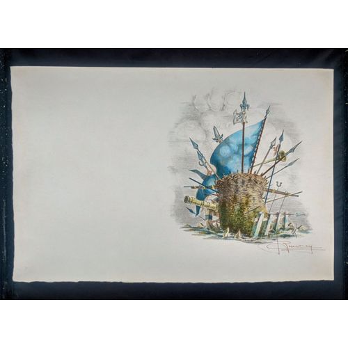 Lithographie Originale Cyrano De Bergerac Planche N° 5 R. Carrance Papier Japon
