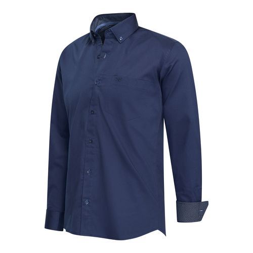 Cappuccino Italia Stretch Overhemd Ancona Bleu