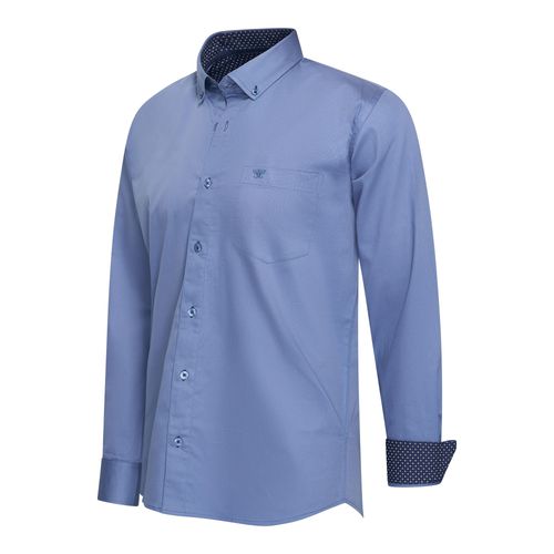 Cappuccino Italia Stretch Overhemd Ancona Bleu