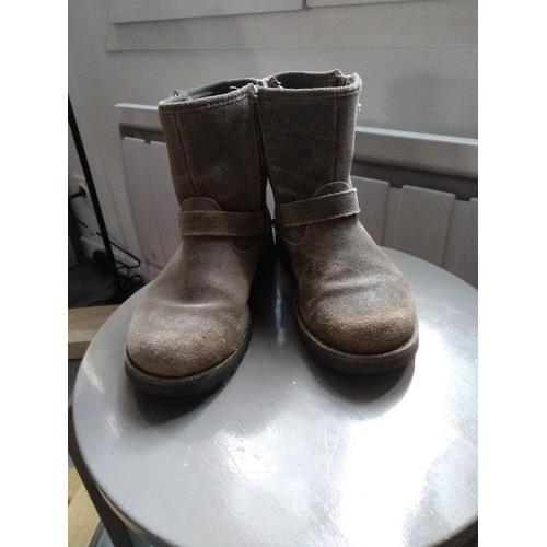 Bottines Enfant Cuir Gris Ugg Taille 34