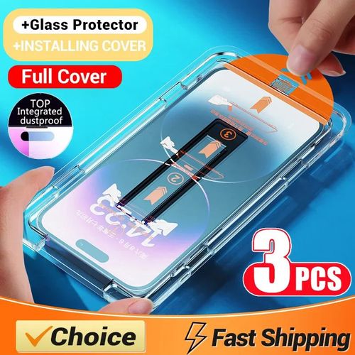 3 Ecran Protecteur Verre + Gabarit Pose Pour Iphone, Smartphone: Iphone 16 Pro