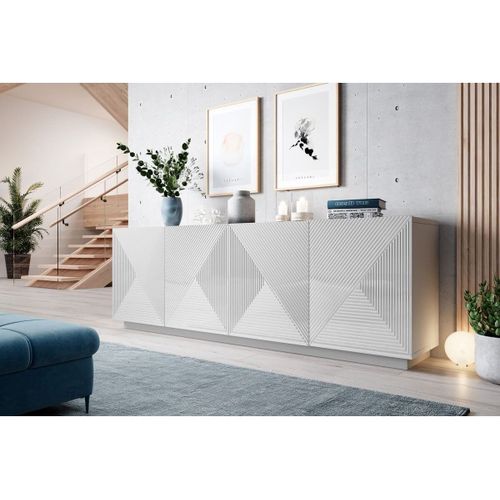Buffet 4 Portes 200 Cm Alice Blanc