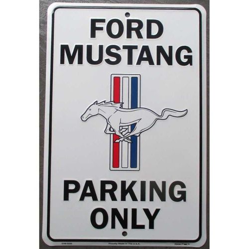 Plaque Ford Mustang Parking Only Blanche 30x20cm Deco Garage Usa Usa