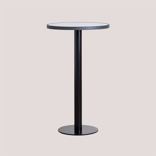 Table De Bar Haute Ronde En Grès (Ø60 Cm) Chack Blanc