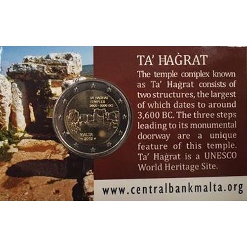 2 Euro Malte 2019 - Temples De Ta Hagrat -Bu Coincard
