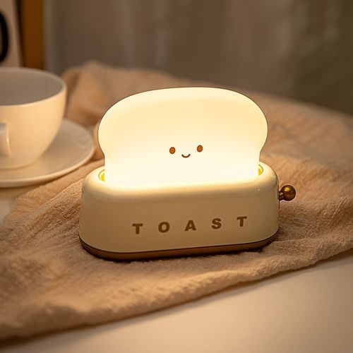 Veilleuse Mignonne,Lampe Toast Pour Enfants,Rechargeable Par Usb,Avec Minuteur,Lampe De Chevet Portable Cadeau Pour Filles Garçons(Jaune)
