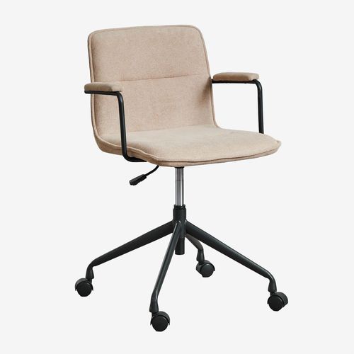 Chaise De Bureau Seifert Avec Roulettes Et Accoudoirs Beige Nude