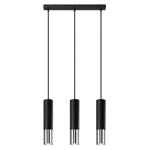 Sollux Loopez Suspension Triple Noire, Chrome Gu10