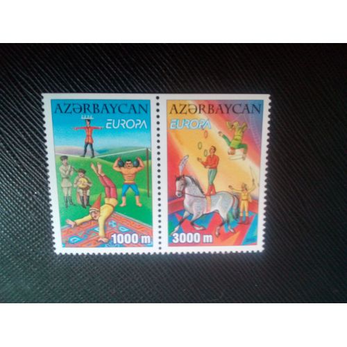Timbre Azerbaidjan Y T 431 A / 432 A Europa (C.E.P.T.) - Cirque 2002 ( 091206 )