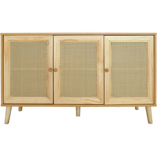 Buffet Style Cannage "Neuille" - 120 X 40 X 71.5 Cm - Beige