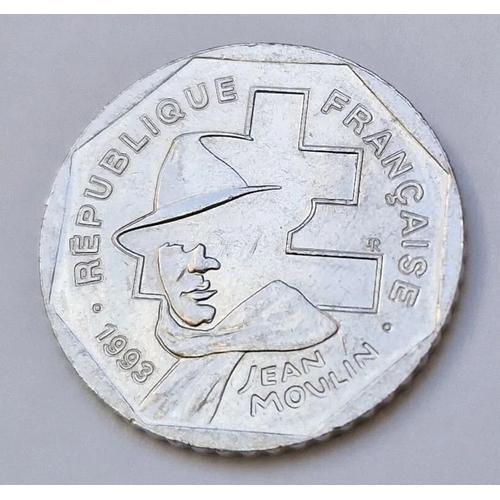 Pièce De Monnaie Commémorative 2 Francs Jean Moulin 1993 République Française