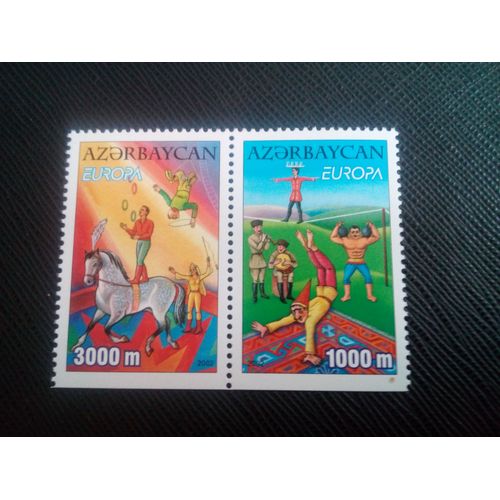 Timbre Azerbaidjan Y T 431 B / 432 B Europa (C.E.P.T.) - Cirque 2002 ( 091206 )