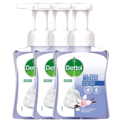 Dettol Lot De 3 Flacons Pompe De 250 Ml Douceur De Mousse ¿ Vanille & Orchidee 