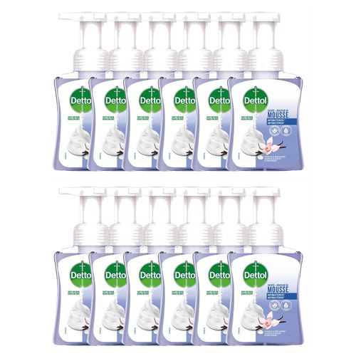 Dettol Lot De 12 Flacons Pompe De 250 Ml Douceur De Mousse ¿ Vanille & Orchidee 