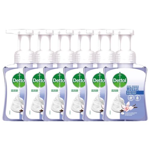 Dettol Lot De 6 Flacons Pompe De 250 Ml Douceur De Mousse ¿ Vanille & Orchidee 