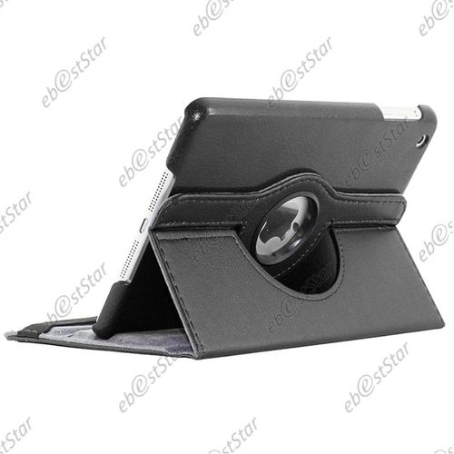 Ebeststar ® Housse Coque Etui Pu Cuir Rotatif Support Rotation 360° + Film Pour Apple Ipad Mini Retina / Ipad Mini 2 / Ipad Mini (Wi-Fi, 3g, Cellular ...), Couleur Noir