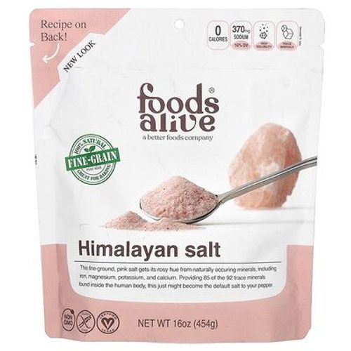 Foods Alive, Sel Rose De L'himalaya, Fine Poudre, 454 G
