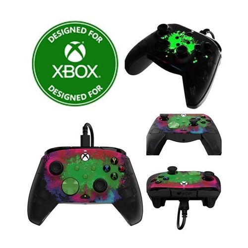 Manette Xbox One - X-S + Pc Officielle Microsoft Filaire 3m Space Dust Rematch Glow