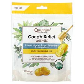Quantum Health, Pastilles Pour Soulager La Toux, Citron Meyer Et Miel, 18 Pastilles