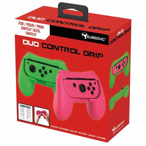 Subsonic - Grips Manette Pour Joy-Cons Nintendo Switch - Pack De 2 Poignées De Confort Pour Joy Cons Vert Et Rose