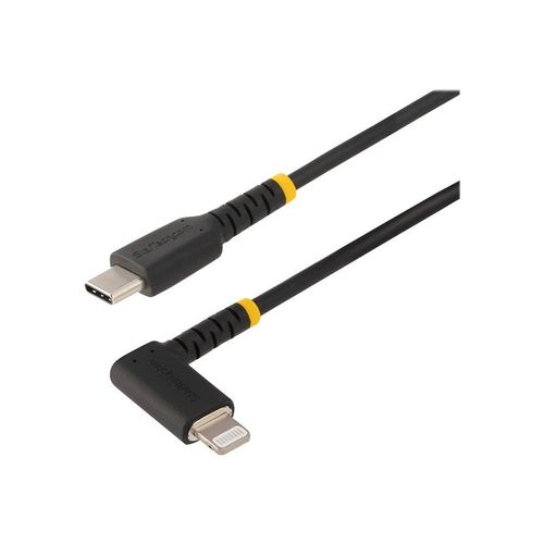 StarTech.com Câble USB-C vers Lightning de 2m, Cordon USB-C à Angle Droit - Câble Lightning - 24 pin USB-C mâle pour Lightning mâle - 2 m - noir
