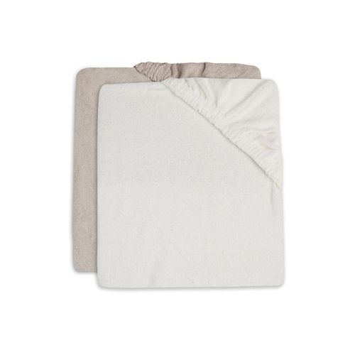 Lot De 2 Housses Matelas À Langer 50x70 Cm Éponge Ivoire Et Nougat - Jollein