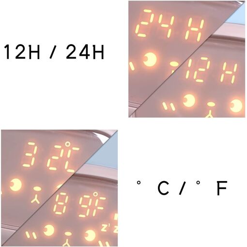 Réveil Enfant Mignon Avec Veilleuse LED - Horloge Numérique à Gradation Pour Garçons Et Filles - Rose