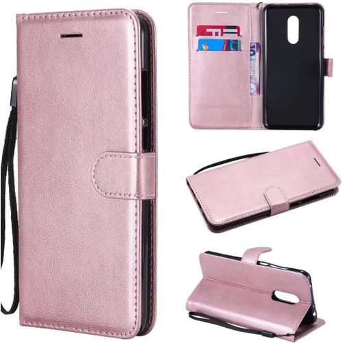 Compatible Avec Coque Xiaomi Redmi 5 Plus, Flip Rabat Cuir Portefeuille Housse Avec Fentes Pour Cartes, Magnetique Fonction Stand Etui A Rabat Or Rose & 2x Verre Trempe