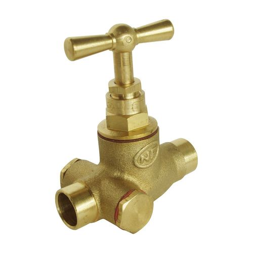 Robinet D'arrêt À Potence À Purge À Souder - Pour Tube Cuivre 16mm - Laiton Brut
