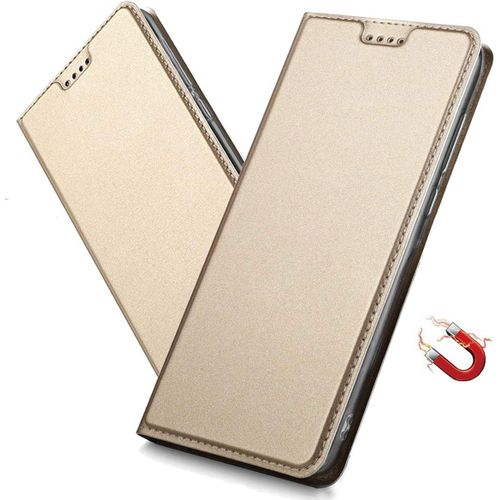 Coque Pour Sony Xperia Xa1 Ultra Housse, Etui A Rabat Avec Carte Fentes, Fermeture Magnetique, Antichoc Ultra Mince Protection Case Pour Sony Xperia Xa1 Ultra. Dt Gold