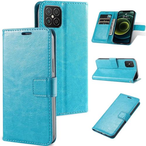 Etui Coque Compatible Xiaomi Redmi 5a Cover Housse Portefeuille¿2x¿ Verre Trempe,3 Fente Pour Carte Fermeture Magnetique Portable 360°Protection Antichoc Stand Cuir Premium Pc Coque,Bleu Ciel