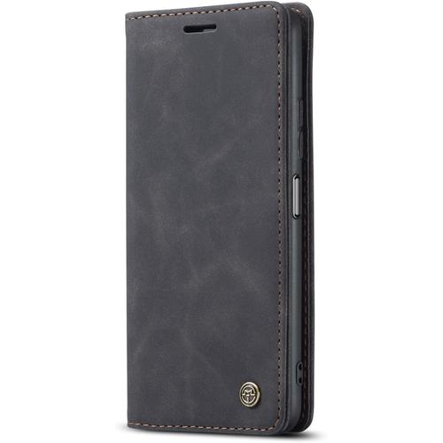 Coque Compatible Avec Xiaomi Redmi Note 10 Pro,Coque Rabat Cuir Avec Magnetique,Housse Protection Portefeuille Etui Cartes Stand Fonction (Noir)