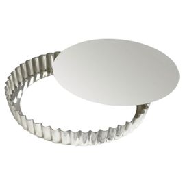 Tourtière Ronde Cannelée - Fer Blanc - Fond Mobile - Ø240/230 Mm H25 Mm