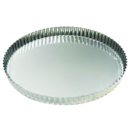 Tourtière Ronde Cannelée - Fer Blanc - Fond Fixe - Ø320/310 Mm H26 Mm