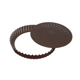 Tourtière Cannelée Perforée - Antiadhérente - Fond Mobile - Ø240 Mm H28 Mm