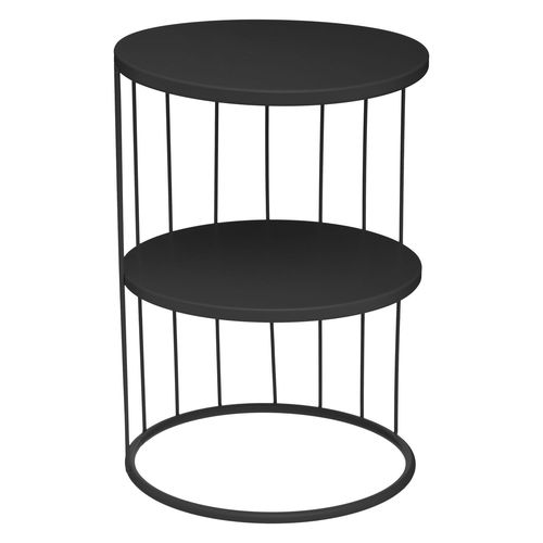 Table D'appoint Design Filaire Kobu - Diam. 36 X H. 52 Cm - Noir