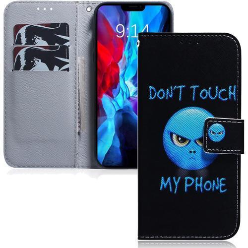 Cuir Premium Coque Pour Xiaomi Redmi 9c, Durable Leger Classique Concu Etui En Pu Cuir Portefeuille Etui Housse Pour Xiaomi Redmi 9c. Ef Angry Face