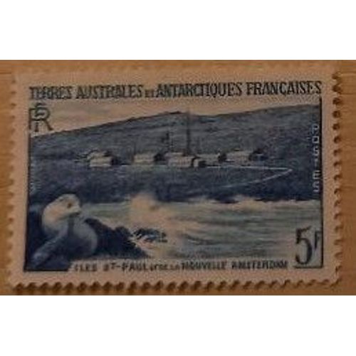Timbre Neuf Terres Australes Et Antarctiques Françaises, Île Saint-Paul, Nouvelle Amsterdam. 5 Francs.