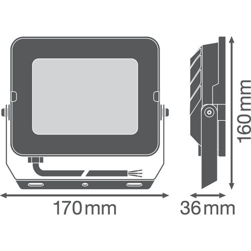 Projecteur Led Floodlight 50w 4000k Noir 5000lm Ledvance
