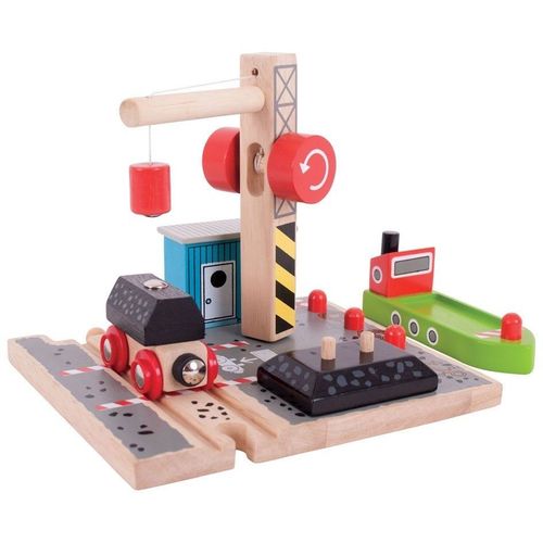 Bigjigs Wooden Train Rails - Poste De Chargement De Charbon Au Port