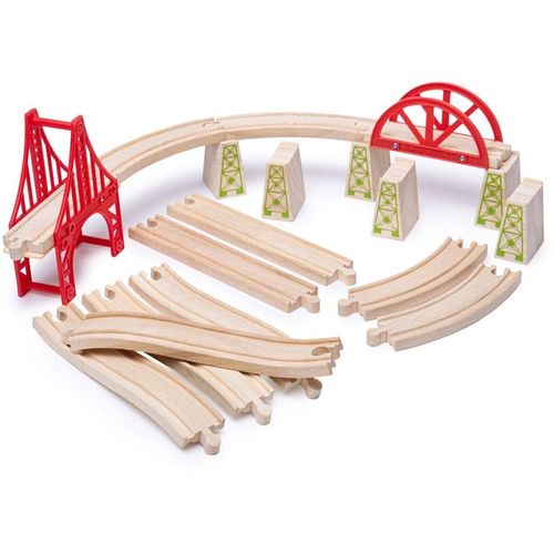 Bigjigs Rails De Train En Bois Extension Set Bridges - 18 Pièces