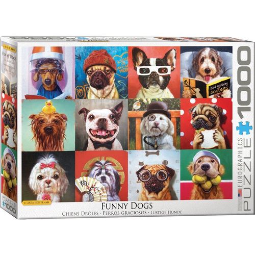 Puzzle Eurographics Chiens Amusants - Lucia Heffernan - 1000 Pièces