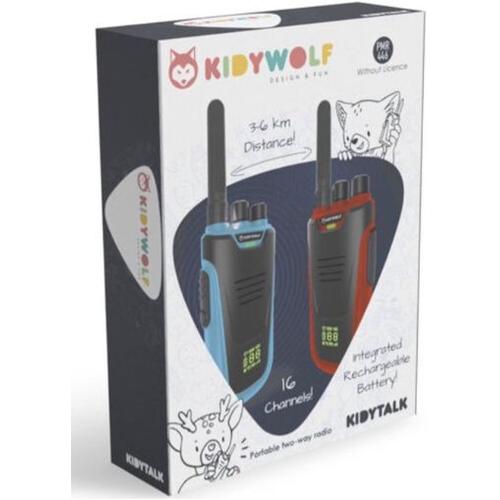 Kidywolf Kidytalk, walkie-talkie, rood-blauw