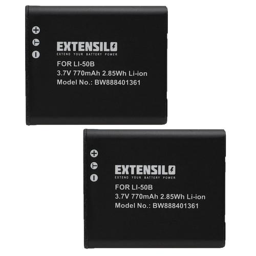 EXTENSILO 2x Batterie compatible avec Olympus D-780, DZ-100, DM-3, DM-901, DM-7, DM-5, D-715, DZ-105, LS-100 appareil photo (770mAh, 3,7V, Li-ion)